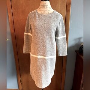 Women's Gray Public School New York Knit Knee Length Sheath Style Dress sz L